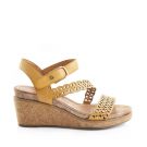 52213 High Wedge Asymmetrical Laser Cut Sandal