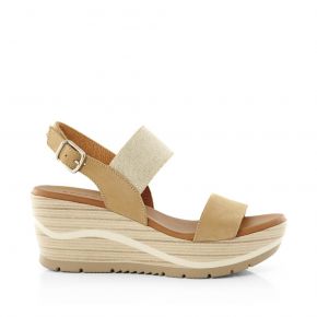52119 High Wedge Buckle Fastening Strap Sandal
