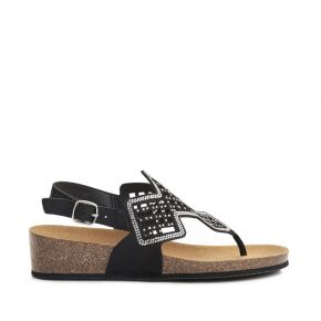 52210 Low Wedge Embellished Cork Sandal