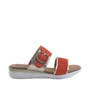 52220 Jana Flat Double Strap Buckle Sandal