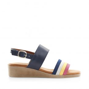 52200 B2 Medium Wedge Double Strap Satin Wedge
