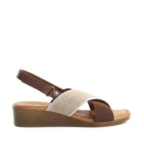52201 B2 Medium Wedge Crossover Linen Elastic